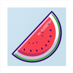 Watermelon Fruit Cartoon Posters and Art